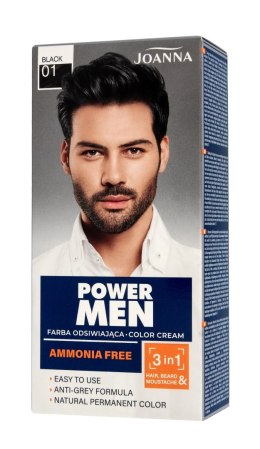 JOANNA POWER MEN Farba do włosów brody i wąsów dla mężczyzn 01 Czarny
