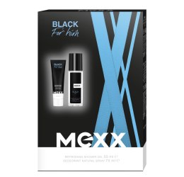 MEXX Zestaw prezentowy męski Black for Him (Żel pod prysznic 50ml+ Deo naturalny spray 75ml)