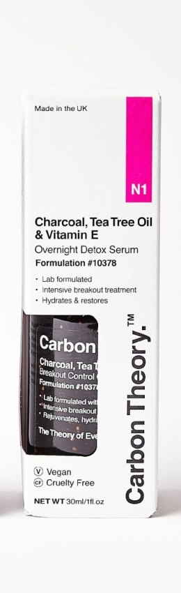 CARBON THEORY Charcoal,Tea Tree Oil & Vitamin E Detoksykujące Serum na noc