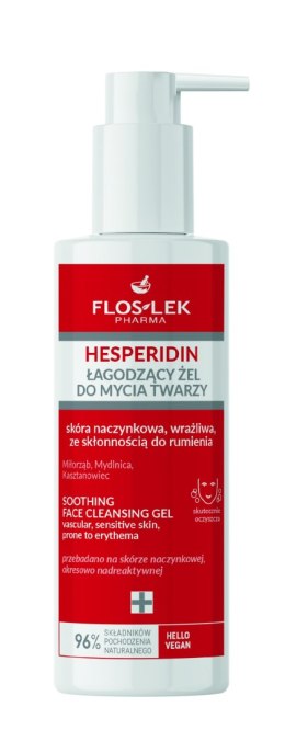 FLOSLEK Pharma Hesperidin Łagodzący Żel do mycia twarzy - skóra naczynkowa,wrażliwa ze skłonnością do rumienia 175ml