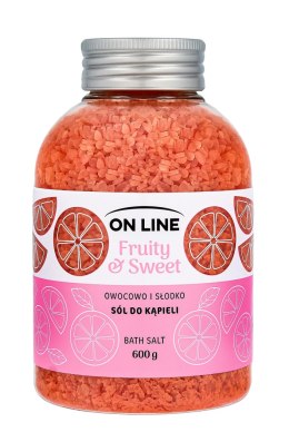ON LINE Sól do kąpieli Fruity & Sweet - różowa 600g