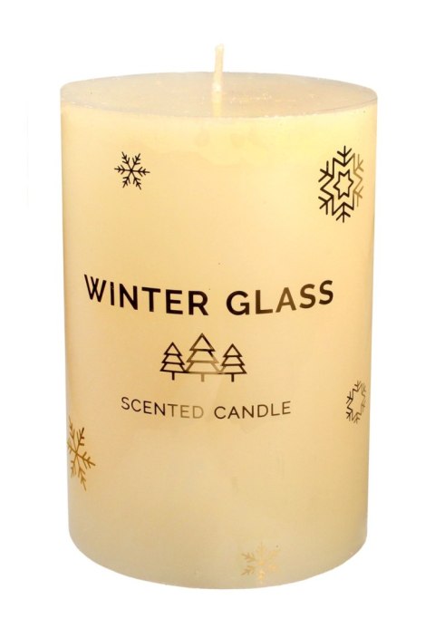 ARTMAN Boże Narodzenie Świeca zapachowa Winter Glass kremowa - walec średni 1szt
