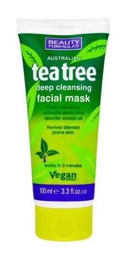 Beauty Formulas Tea Tree Maska glinkowa głęboko oczyszczająca 100ml