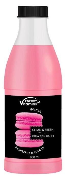 ENERGY OF VITAMINS Pianka do kąpieli Raspberry Macaron 800ml