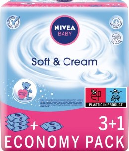 NIVEA Baby Chusteczki Soft & Cream 3+1 (4 x 63 szt.)
