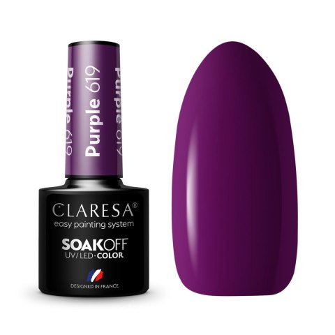 CLARESA Lakier hybrydowy Purple nr 619 5g