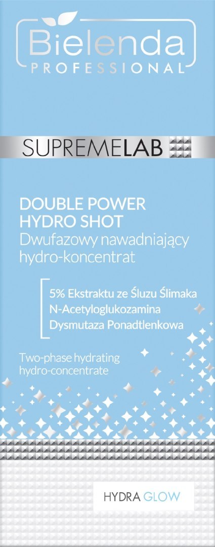 BIELENDA PROFESSIONAL Supremelab Hydra Glow Double Power Hydro Shot Dwufazowy nawadniający Hydro-koncentrat do twarzy 30 ml